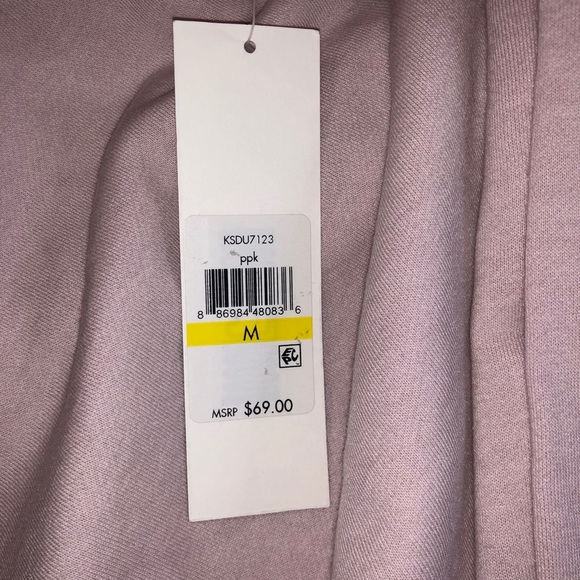 Kensie Pale Sleeveless Tie Front Sweatshirt Dress - Picture 7 of 7